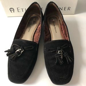 - Etienne Aigner Vita Black suede flats shoe…